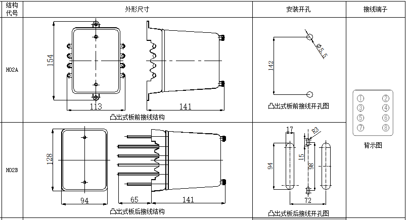 DX-3型闪光继电器尺寸图