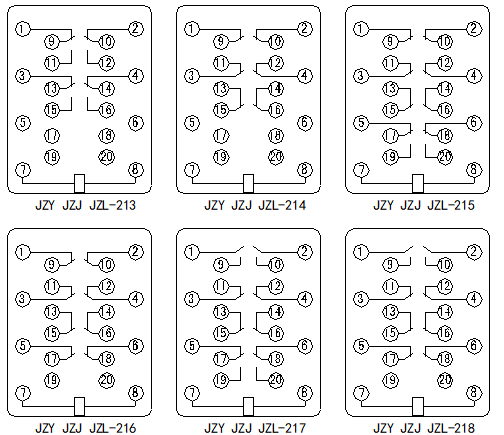 JZ□-200系列静态中间继电器接线图