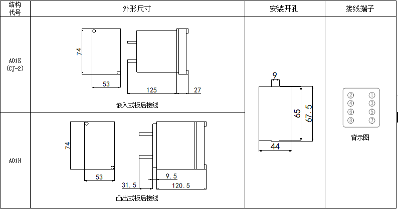 DX-30、DX-30J系列信号继电器尺寸图