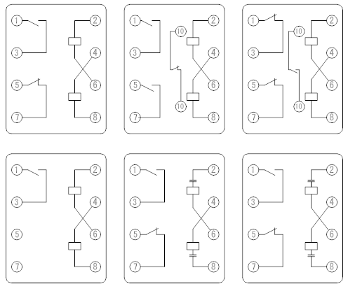 DY-30系列电压继电器接线图