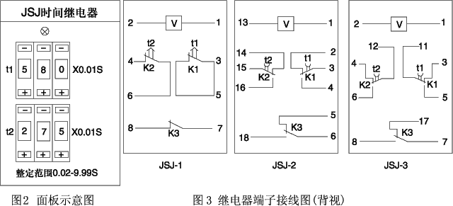 JSJ系列交流断电延时继电器端子图